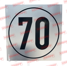 92955 KEMPF Aufkleber Geschwindigkeitsschild 70 km/h